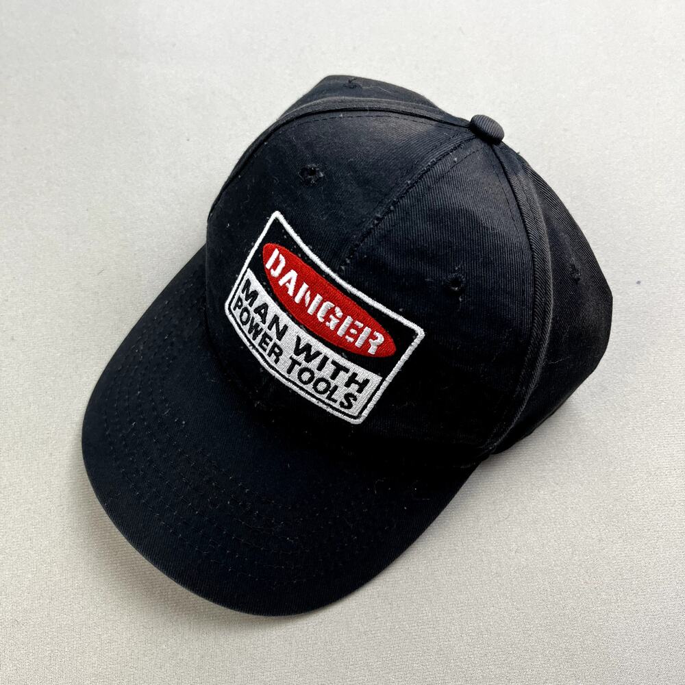 Vintage Dad Father Hat Cap Snapback Black Adjustable Danger Power Tool Handyman